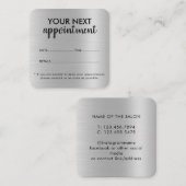 ラグジュアリーシルバーグリッターサロン用品 予約カード (正面/裏面)