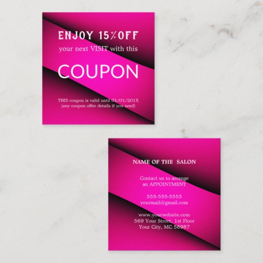 ラグジュアリーシルバーグリッターサロン用品 割引カード (正面/裏面)