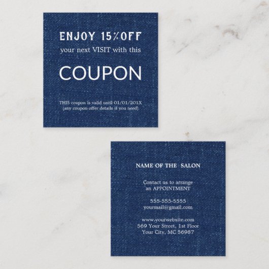 ラグジュアリーシルバーグリッターサロン用品 割引カード (正面/裏面)