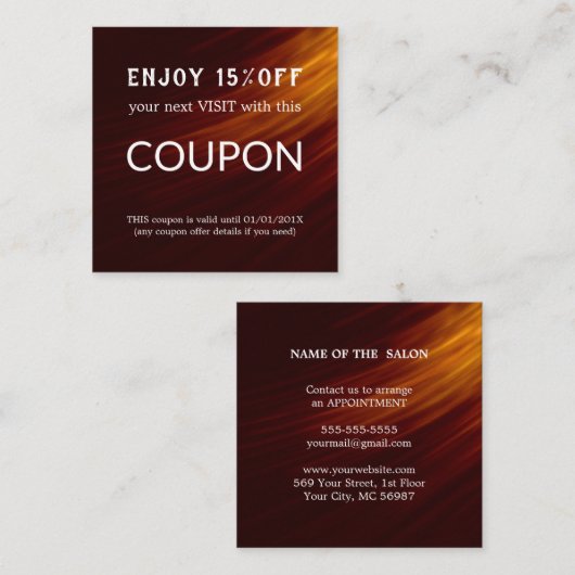 ラグジュアリーシルバーグリッターサロン用品 割引カード (正面/裏面)