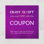 ラグジュアリーシルバーグリッターサロン用品 割引カード (正面)