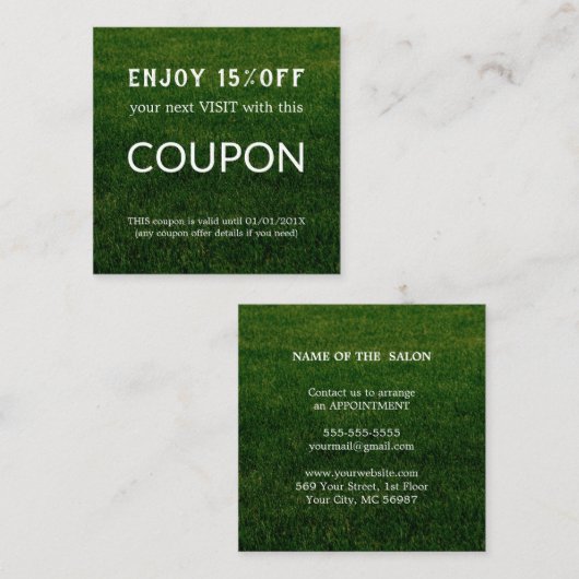 ラグジュアリーシルバーグリッターサロン用品 割引カード (正面/裏面)