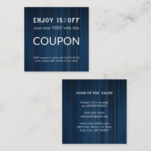 ラグジュアリーシルバーグリッターサロン用品 割引カード (正面/裏面)