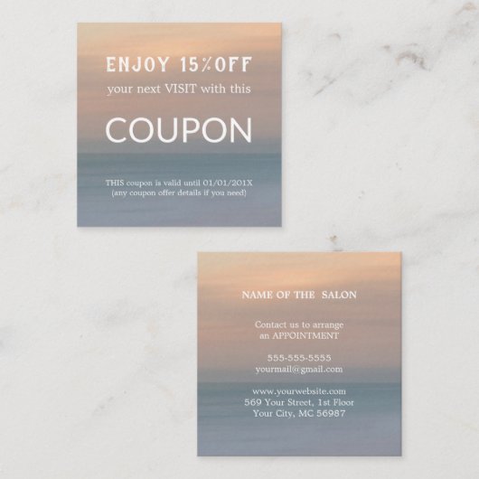 ラグジュアリーシルバーグリッターサロン用品 割引カード (正面/裏面)