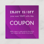 ラグジュアリーシルバーグリッターサロン用品 割引カード (正面)