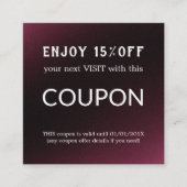 ラグジュアリーシルバーグリッターサロン用品 割引カード (正面)