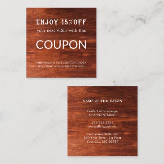 ラグジュアリーシルバーグリッターサロン用品 割引カード (正面/裏面)