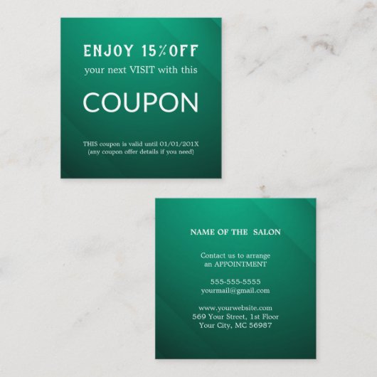 ラグジュアリーシルバーグリッターサロン用品 割引カード (正面/裏面)