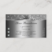 ラグジュアリーシルバーグリッタースターズダイヤモンド追加ロゴシック 名刺 (裏面)