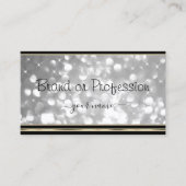 ラグジュアリーシルバーグリッタースターズブラックゴールデン縁ど 名刺 (正面)