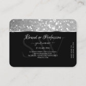 ラグジュアリーシルバーグリッタースパークルスターズイニシャル 頭が切れる 名刺 (裏面)