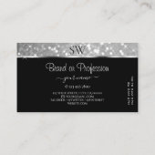 ラグジュアリーシルバーグリッタースパークルスターズモノグラム頭が切れる 名刺 (裏面)