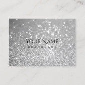ラグジュアリーシルバーグリッタースパークルスター頭が切れるズオンブラック 名刺 (正面)