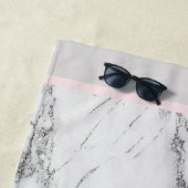 ラグジュアリーシルバーグリッターマーブルカスタマイズ ビーチタオル (インサイチュ)