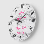 ラグジュアリーシルバーグリッターマーブルカスタマイズ ラージ壁時計 (傾斜)