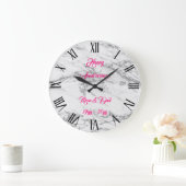 ラグジュアリーシルバーグリッターマーブルカスタマイズ ラージ壁時計 (ホーム)