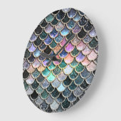 ラグジュアリーシルバーグリッターマーメイドはかりで測 ラージ壁時計 (傾斜)