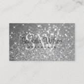 ラグジュアリーシルバーグリッター発光スターイニシャル 名刺 (正面)