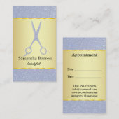 ラグジュアリーシルバーグリッター美容師アポイントメント 名刺 (正面/裏面)