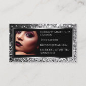 ラグジュアリーシルバーグレースパークルロゴ写真テンプレート 名刺 (裏面)