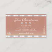 ラグジュアリーシルバーコーラルダイきらめくモンズイニシャル 名刺 (裏面)