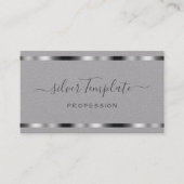 ラグジュアリーシルバーシグネチャーハンドレタリングフォントシック 名刺 (正面)