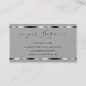 ラグジュアリーシルバーシグネチャーハンドレタリングフォントシック 名刺 (裏面)