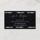 ラグジュアリーシルバーシグネチャーハンドレタリングフォントシック 名刺 (裏面)