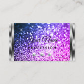 ラグジュアリーシルバースパークパープルグリッターダイヤモンド 名刺 (正面)