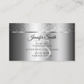 ラグジュアリーシルバースパークルグリッタースターズアンドイニシャル 名刺 (裏面)