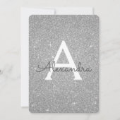 ラグジュアリーシルバースパークルグリッターヘンズパーティー 招待状 (正面)