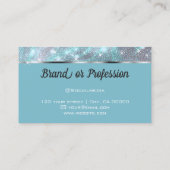 ラグジュアリーシルバーティール（緑がかった色）マーブルグリッターシャイニースターズ 名刺 (裏面)