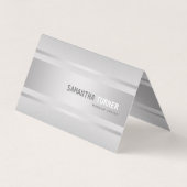 ラグジュアリーシルバーテクスチャフェイクプロフェッショナル 名刺 (裏面)