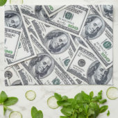 ラグジュアリーシルバードルインテリア大理石グリッター庄 キッチンタオル (折り畳み)