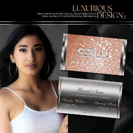 ラグジュアリーシルバーバラ金ゴールドスパークルグリッターモノグラム 名刺