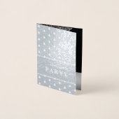 ラグジュアリーシルバーフォイルブラッククリスマスパーティー 箔カード (正面)