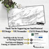 ラグジュアリーシルバーフォイルマーブルモノグラム デスクマット