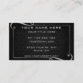 ラグジュアリーシルバーフレームと文字ブラックプロフェッショナル 名刺 (裏面)