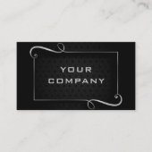 ラグジュアリーシルバーフレームと文字ブラックプロフェッショナル 名刺 (正面)