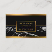 ラグジュアリーシルバーブラックカスタマイズマーブル名刺 名刺 (正面)