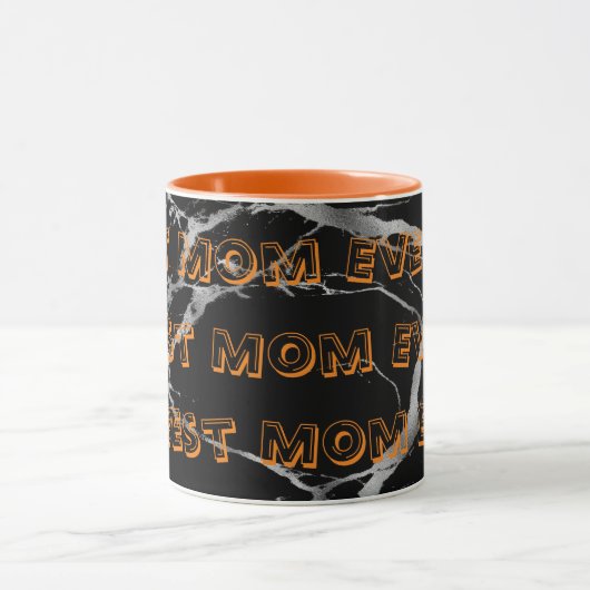 ラグジュアリーシルバーブラックマーブルカスタマイズ マグカップ (中央)