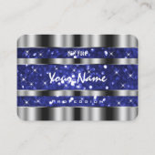 ラグジュアリーシルバーブルー王室のスパークルグリッターエレガンス 名刺 (正面)