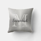 ラグジュアリーシルバーモノグラフェイクムメタル クッション (裏面)