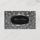 ラグジュアリーシルバールミナンスグリッターきらめくとスター 名刺 (正面)