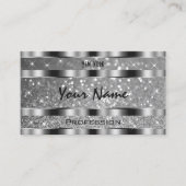 ラグジュアリーシルバールミナンスグリッタースターズシックファンシー 名刺 (正面)