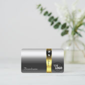 ラグジュアリーシルバー金ゴールドデコールグラマー宝石ロゴを追加 名刺 (スタンド正面)