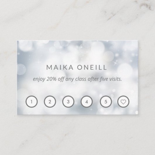 ラグジュアリーシルバー《写真》ぼけ味ウェルネスマッサージヨガ 名刺 (正面)