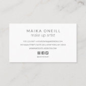 ラグジュアリーシルバー《写真》ぼけ味グリッターソーシャルメディア 名刺 (裏面)