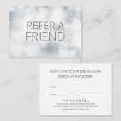 ラグジュアリーシルバー《写真》ぼけ味サロンスパ顧客 紹介カード (正面/裏面)