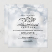 ラグジュアリーシルバー《写真》ぼけ味ライトシ結婚ック 招待状 (正面/裏面)